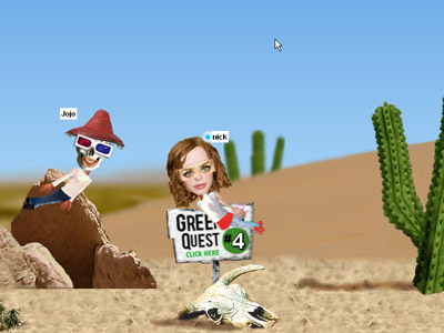 Example of two avatars interacting in virtual world