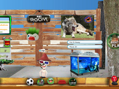 Example of interacting with items in your virtual room