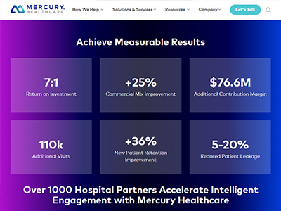 Example of Mercury Healthcare webpage